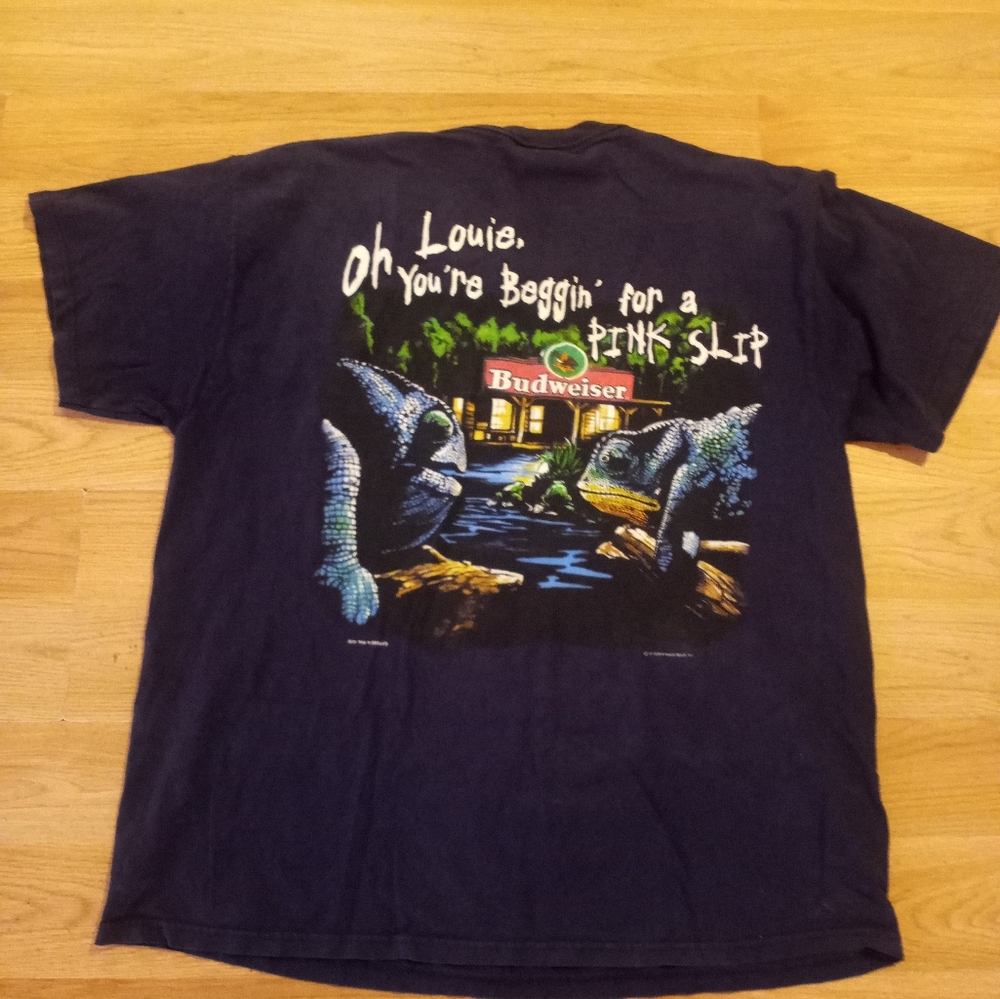 Vintage Louie Budweiser Navy blue tshirt XL